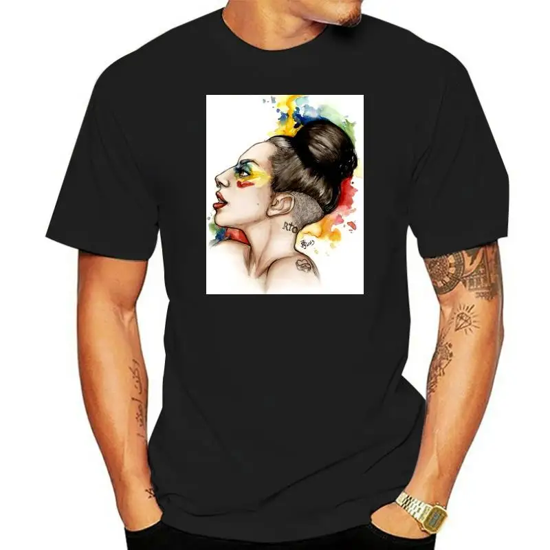 Модная женская футболка с акварельным принтом Lady Gaga сорочка femme повседневные