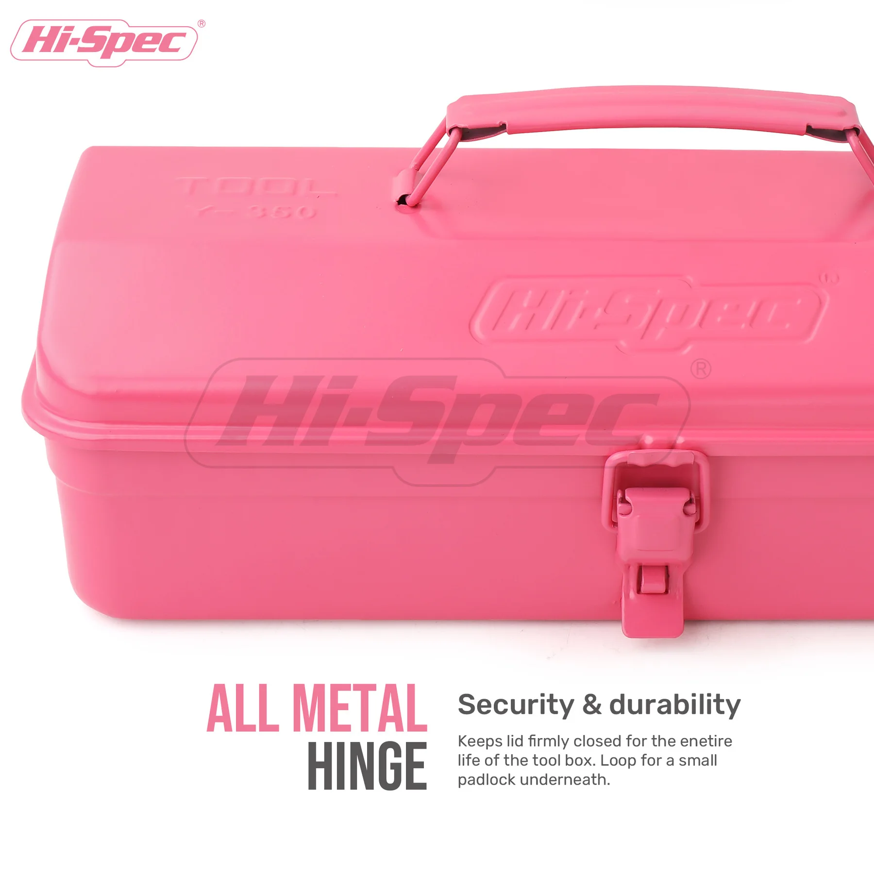 Hi-Spec 1pc Metal Tool Case Pink Steel Barn Style Iron Box Portable Storage Container Empty Organizer Suitcase Toolbox | Инструменты