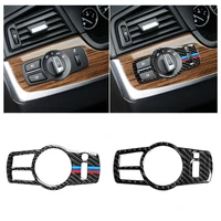 1pc carbon fiber car interior headlight switch cover trim sticker decoration m accessories for bmw f10 f07 f01 x3 f25 x4 f26