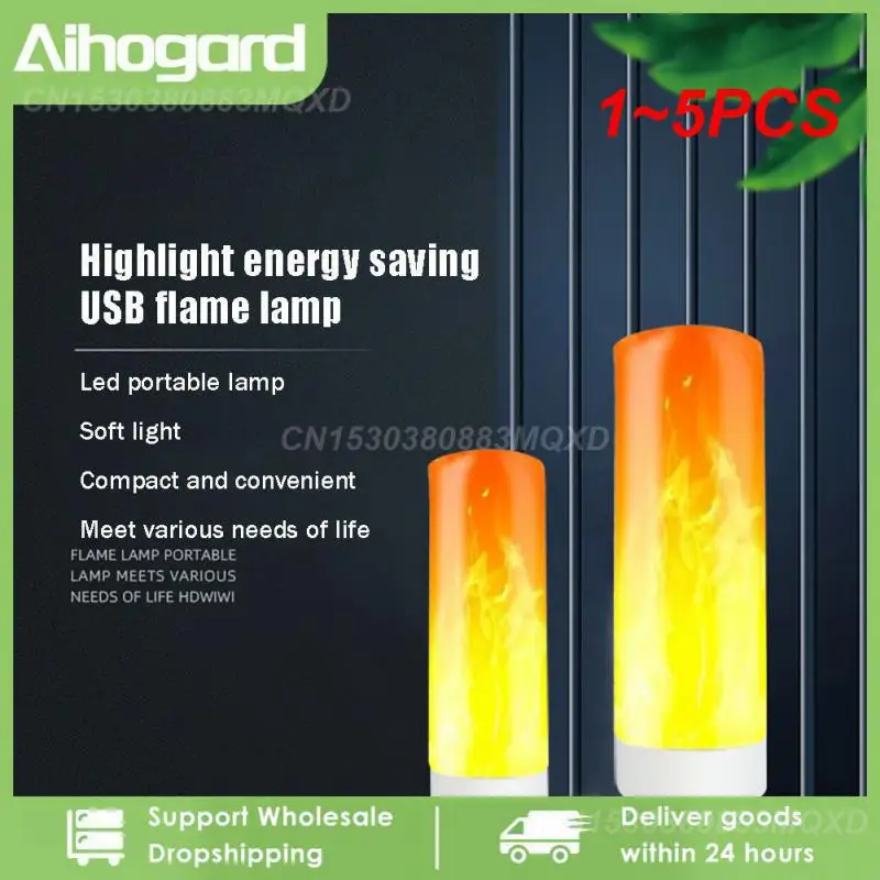

1~5PCS LED Flame Lamps Dynamic Flame effect light bulb Creative Flickering simulation Flame Night light Decorative Lights