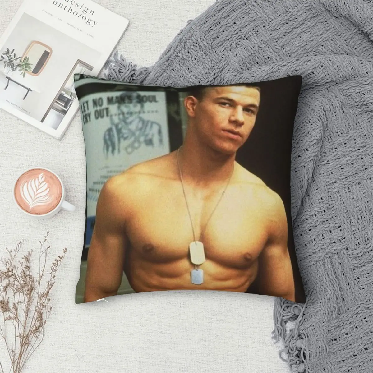 Квадратный чехол Mark Wahlberg для подушки полиэстеровый льняной бархатный креативный