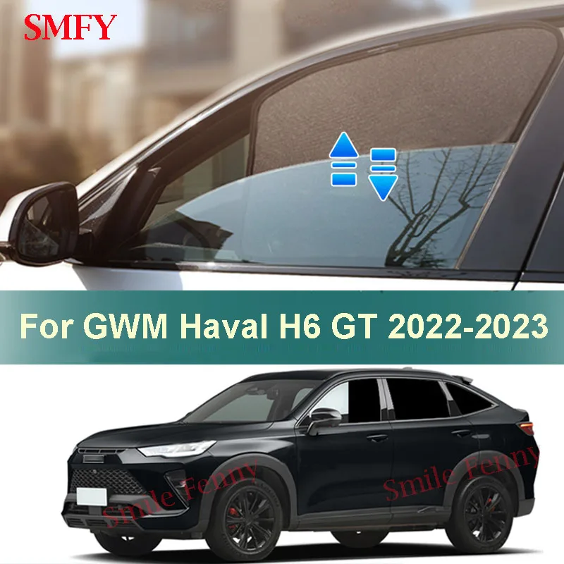 

Магнитный автомобильный солнцезащитный козырек для GWM Haval H6 GT 2022-2023, индивидуальный чехол для защиты боковых окон автомобиля от солнца, теплоизоляционная сетчатая занавеска
