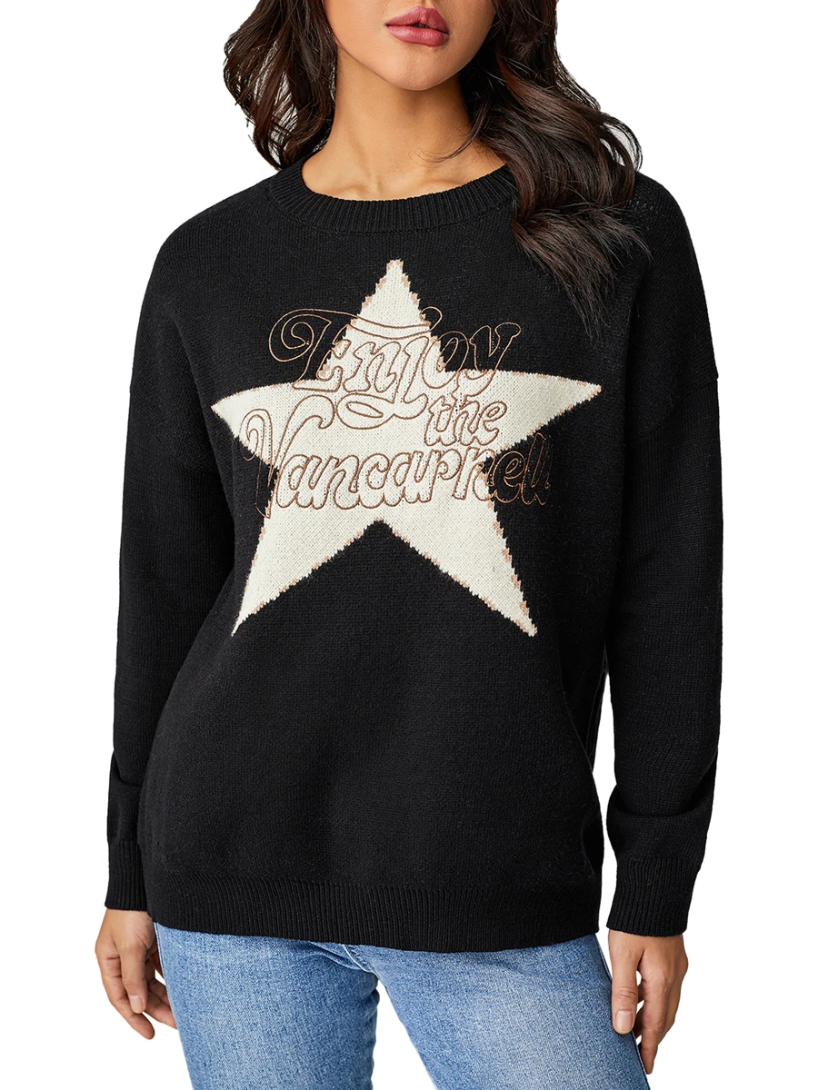 

Женский легкий пуловер оверсайз с длинным рукавом и круглым вырезом