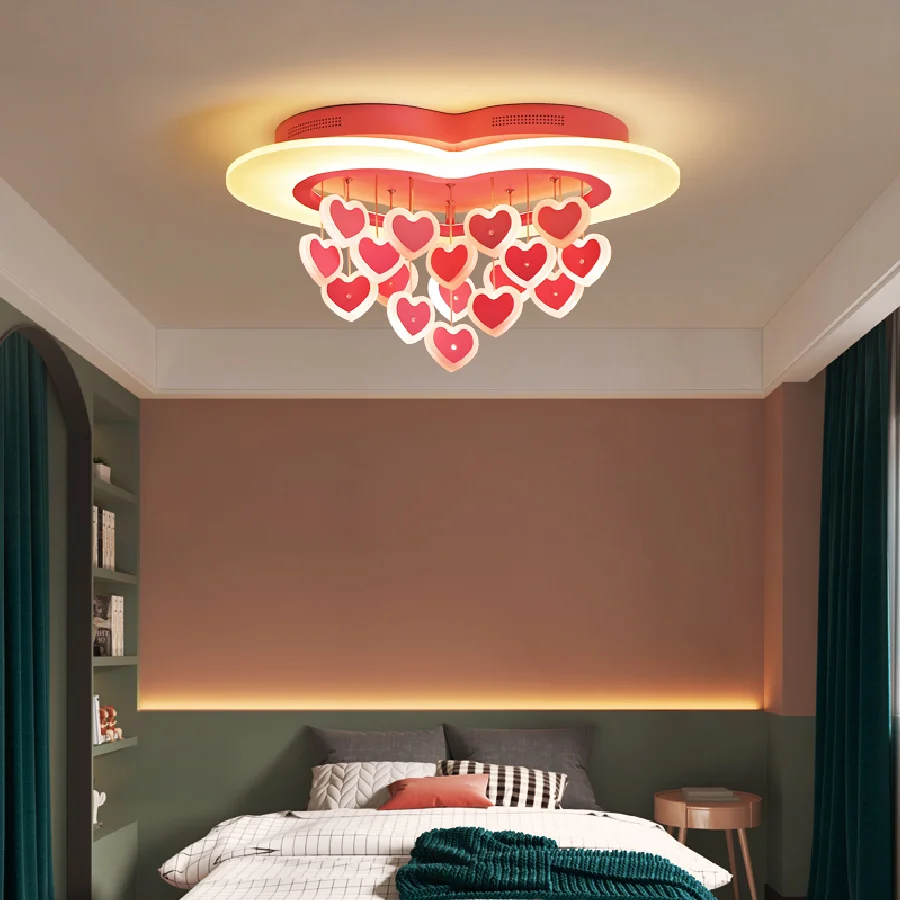 

Heart Pendant Lights For Girls Room Cute Led Bedroom Light For Wedding Room Princess Lamp Kids Room Light Baby Room Girl Lamp