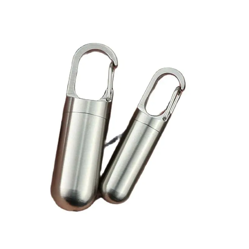 

Герметичный мини-контейнер для лекарств и планшетов, органайзер из нержавеющей стали, водонепроницаемый чехол для путешествий и оказания п...