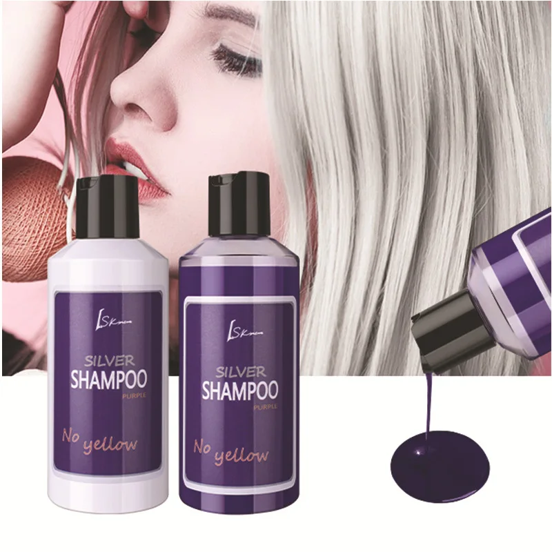 

200ml Purple Shampoo for Blonde Hair Bleaching Yellow Removing Linen Gray Silver Color Lock Hair Dye Shampoos Color Protect