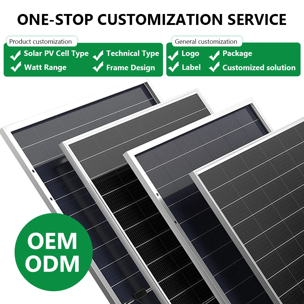 Фото Солнечные панели SOLAR N-Type 450W, полностью черные, монокристаллические, с двойным стеклом, комплект для жилых крыш №3