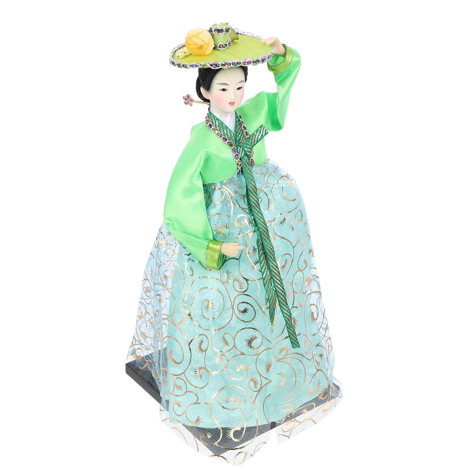 

Handmade Desktop Korean Decor Style Miniature Toys Hanbok Dress Ornament Woman Asian for Home