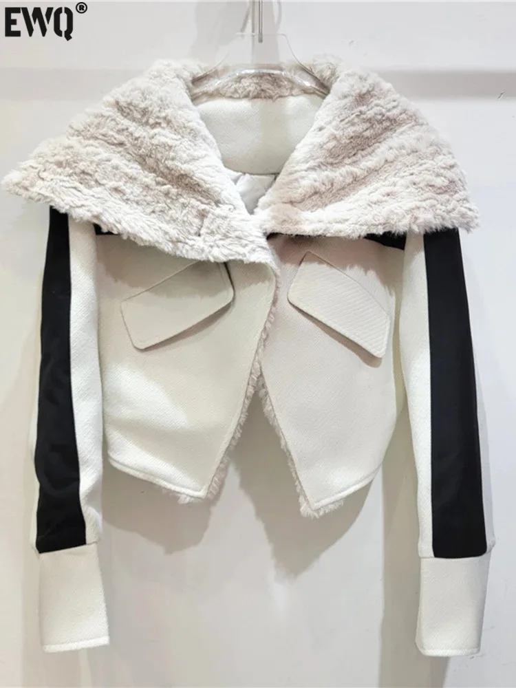 

Женский Теплый кардиган-пальто [EWQ], хлопковый кардиган-пальто в полоску с длинным рукавом и большим воротником-поло, новая модель 2023 года, Осень-зима 16U6281