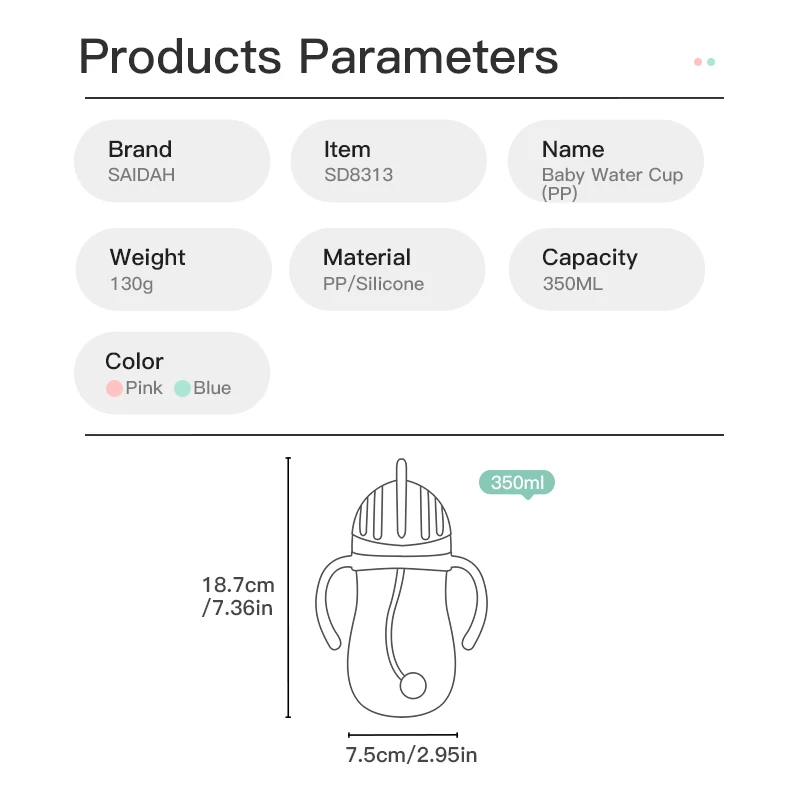 V-образная кружка для питьевой воды 350 мл