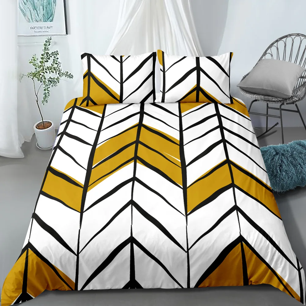 

Geometry Diamond Bedding Set Black White Duvet Cover With Pillowcase Adults Kids Soft Quilt Cover Simple Flowers Home Textiles