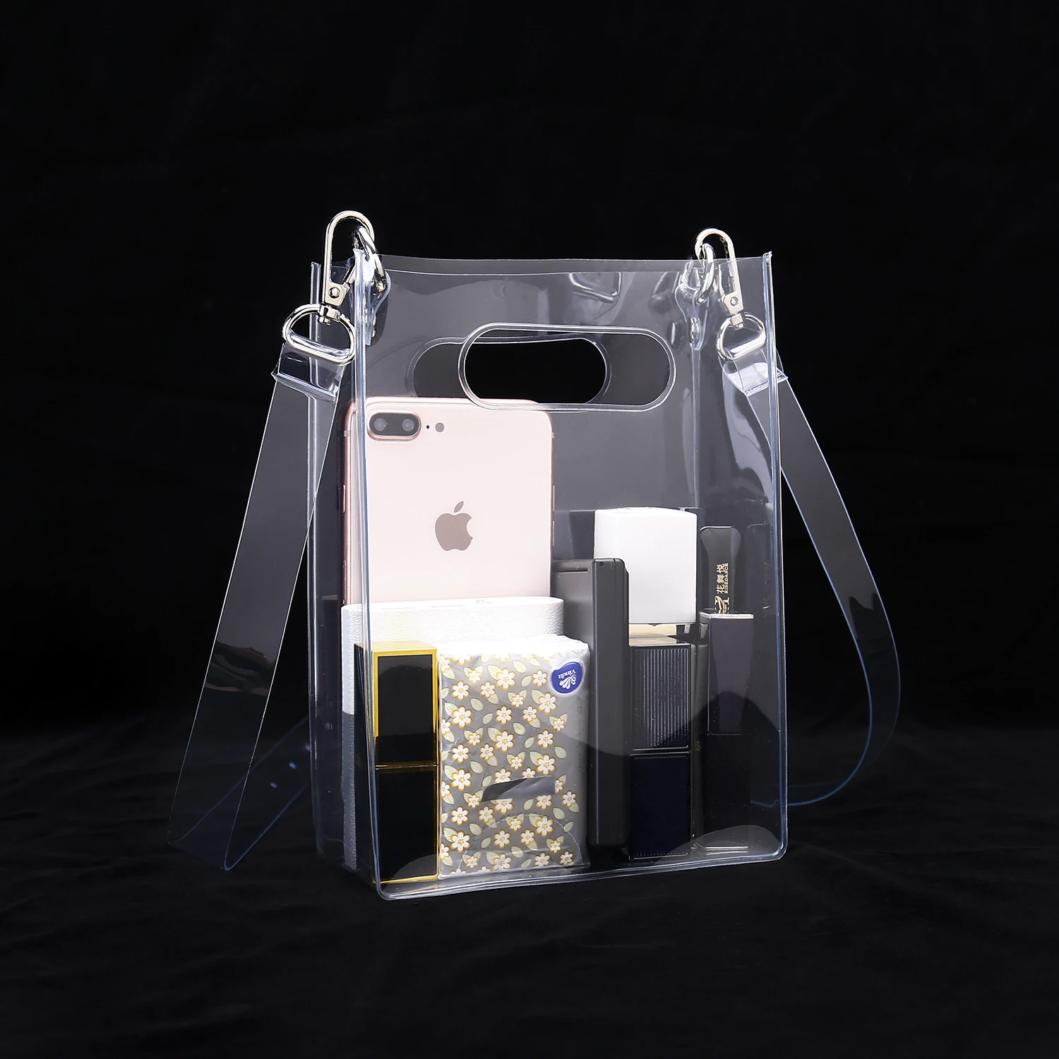 Mini Clear PVC Crossbody Shoulder Bag with Detachable Strap Available for Custom