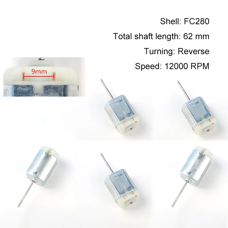 

5 PCS OEM Motor FC280 DC 12000 RPM 62mm DIY Engine For Car Replacement Power Accesseries Reverse Toy High Quality