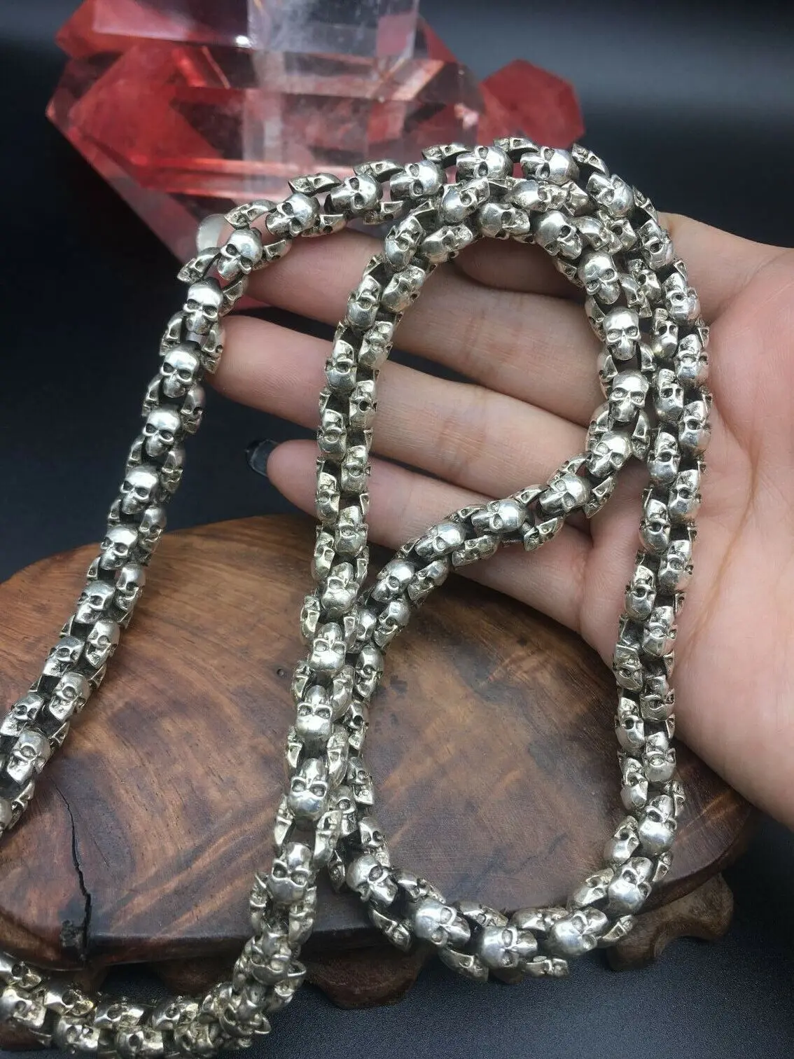 Редкое китайское тибетское серебряное ожерелье ручной работы Мяо ювелирные