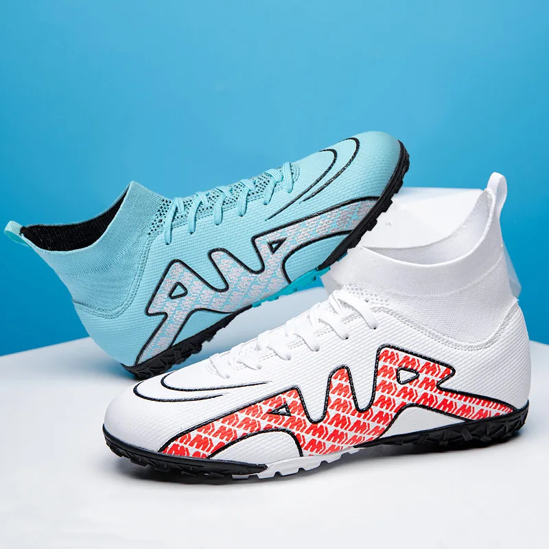 Unisex Football Shoes 2022 Lightweight Breathable Boys Girls Student High Top AG/TF Adult Professional Training Competition Shoe