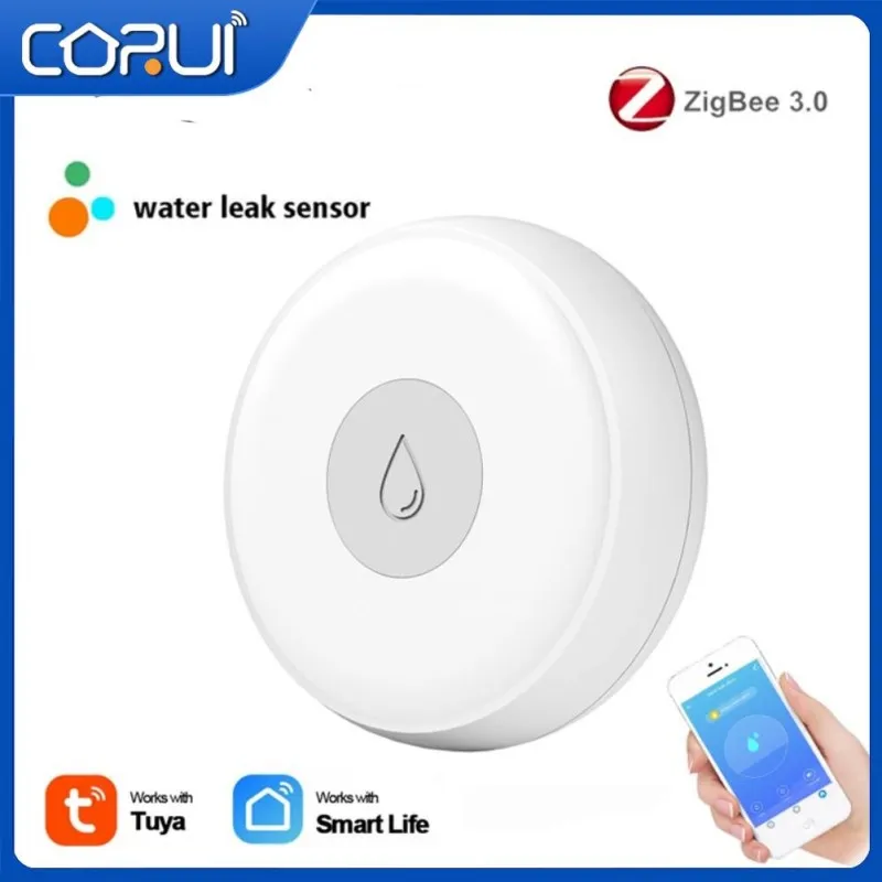 

CORUI Zigbee Tuya Smart Water Leak Sensor Wireless Flooding Detector Water Leakage Detection Automation Security Smart Home