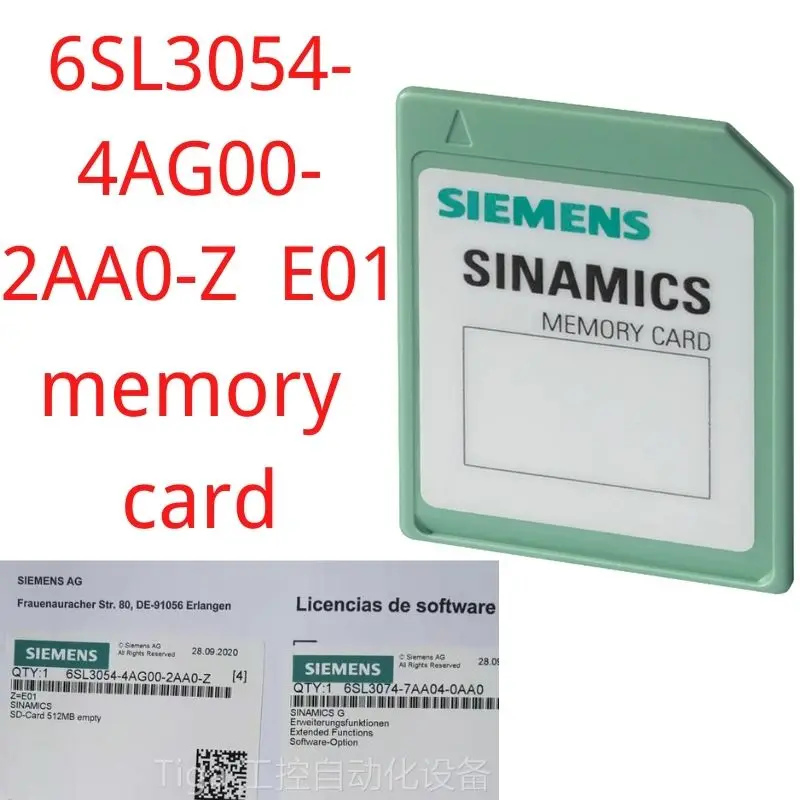 

6SL3054-4AG00-2AA0-Z E01 Brand New SINAMICS SD card 512 MB empty email address for order with Z option is required
