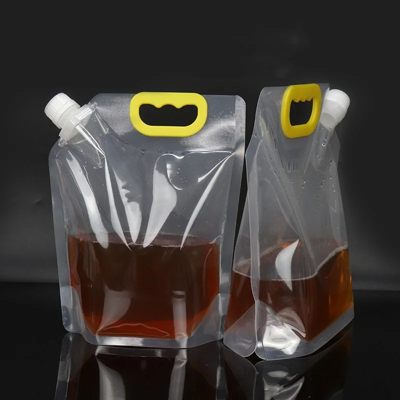 Прозрачные большие пакеты StoBag для упаковки жидкостей пластиковая ручка питья