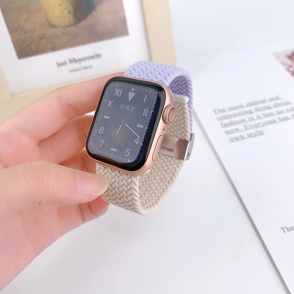 Braided Strap for Apple Watch 8 Ultra 7 Band 49mm 41mm 45mm Nylon Bracelet Correa IWatch Series 6 3 4 5 SE 38mm 40mm 42mm 44mm