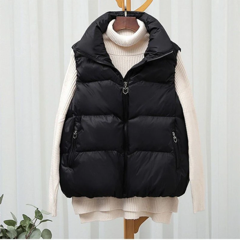 

New Autumn Women Ultra Light Down Vest Female White Duck Down Coat Ladies Sleeveless Waistcoat Snow Wear Jacket Coat Vests G488