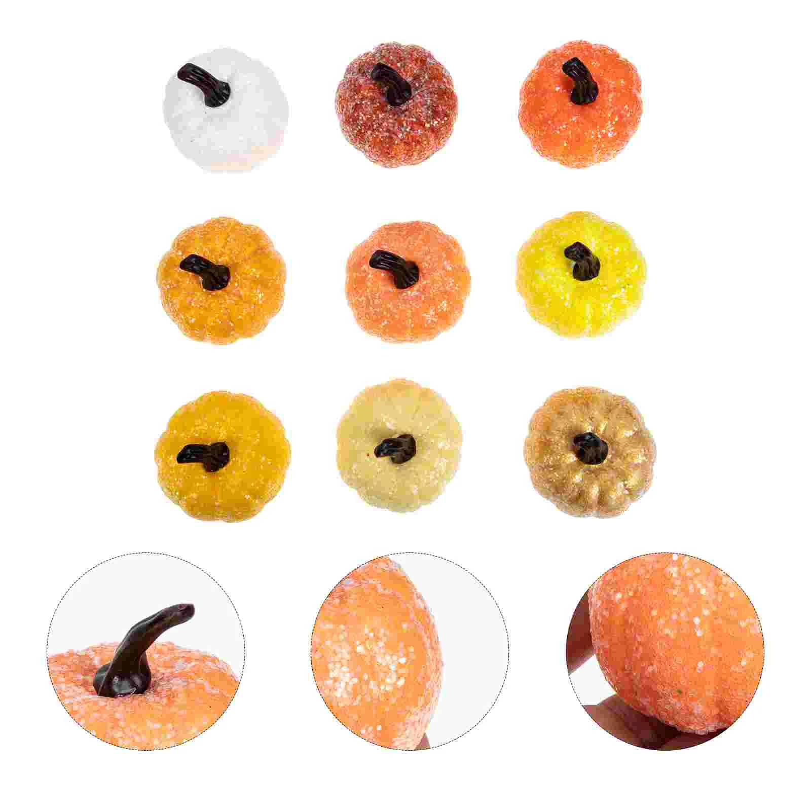 

9Pcs Realistic Pumpkin Decors Multipurpose Pumpkin Model Ornaments