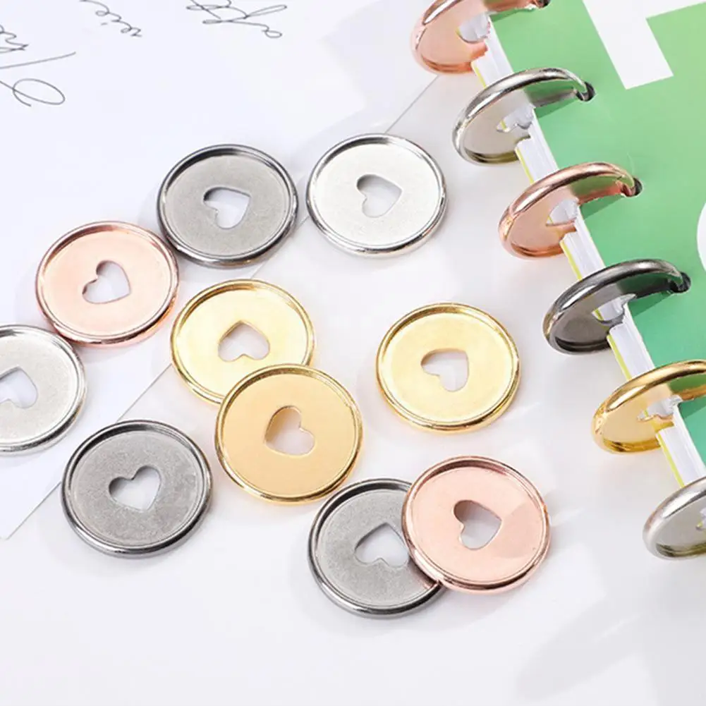 

Binding Button Box Loose-leaf Binding Mushroom Hole Buckle 35mm Love Heart Discs Ring For Loose Leaf Notepad Planner E2p4