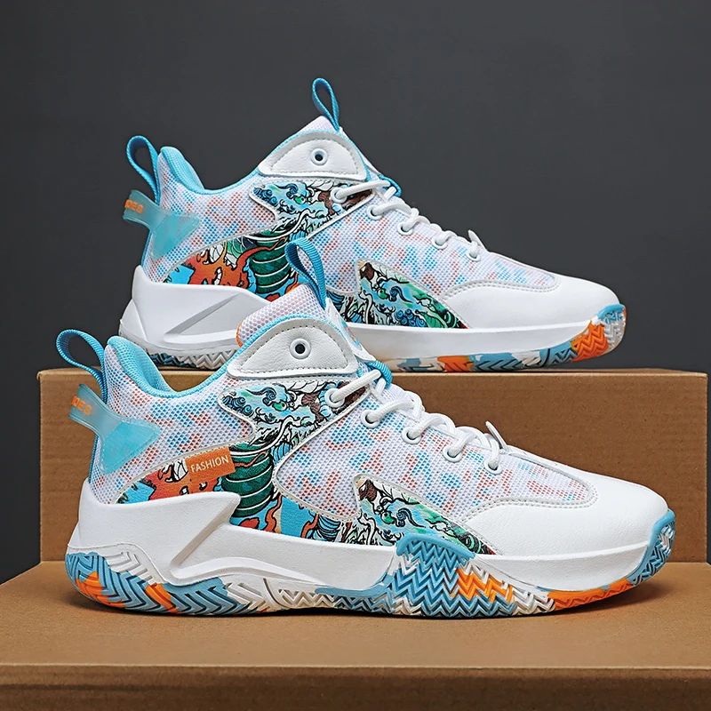 Breathable basketball shoes sneakers couple shoes wear-resistant non-slip