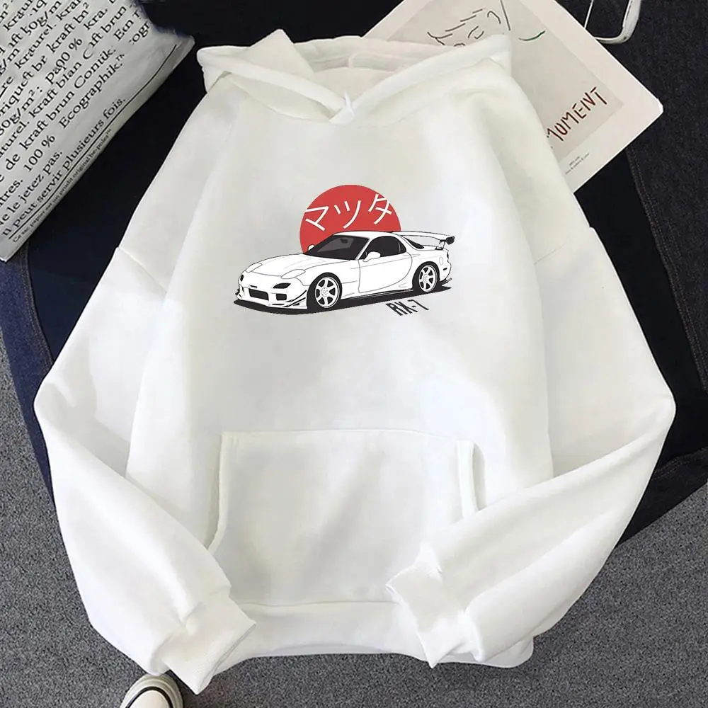 

Hoodies Mazda RX7 Printed Hoodies Men Women Fashion Tops Anime Initial D Hoodie Streetwear Sweatshirts JDM Automobile Culture