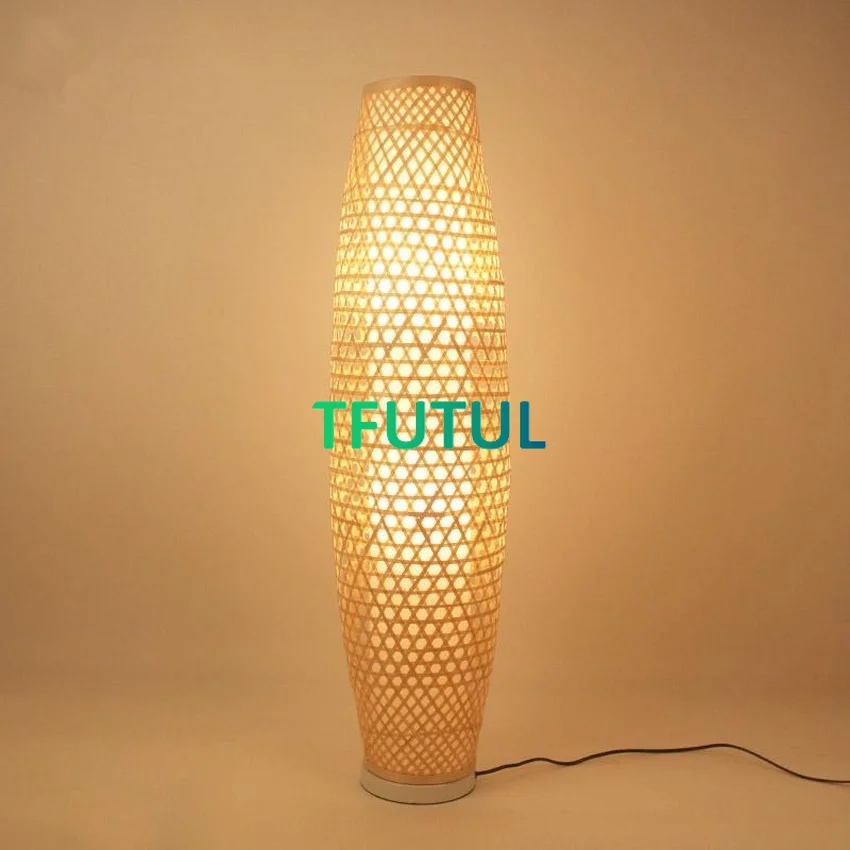 

Бамбуковые плетеные напольные лампы из Юго-Восточной Азии, напольные лампы для ВАЗ, настольная лампа для гостиной в скандинавском стиле, до...
