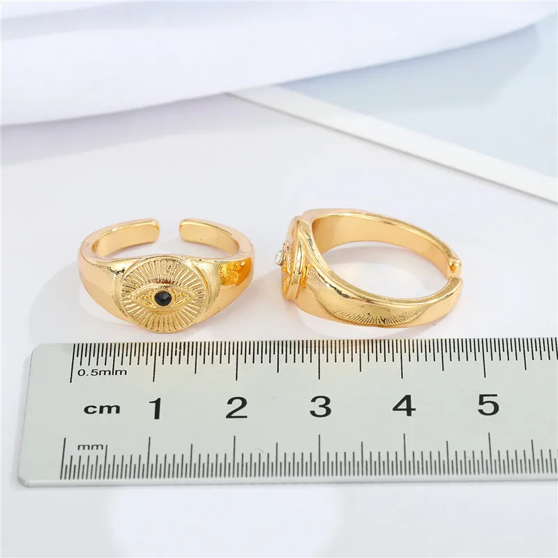2022 роскошное черное прозрачное Стразы сглаза женское кольцо регулируемое золото