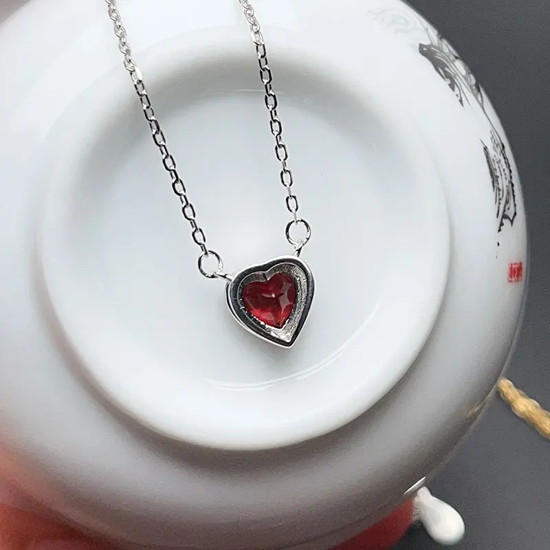 Лидер продаж серебряная подвеска с гранатом 925 пробы 6 мм для повседневной носки