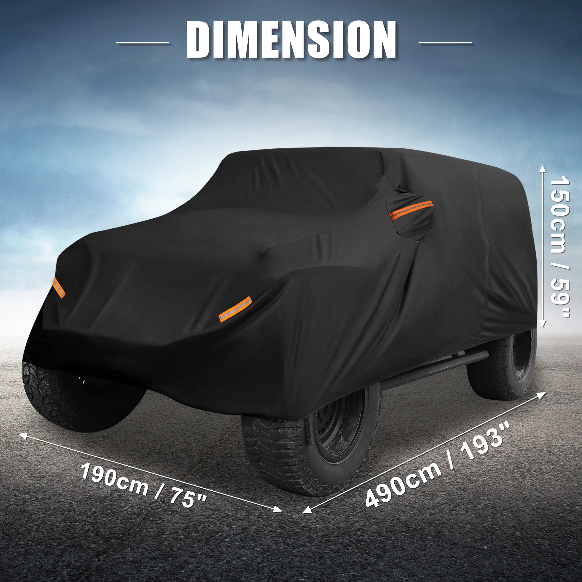 

X Autohaux Полный автомобильный чехол для Jeep Wrangler JK 2/4 дверь 2007 -2017 алюминиевая пленка наружный чехол Защита от погоды с молнией для двери