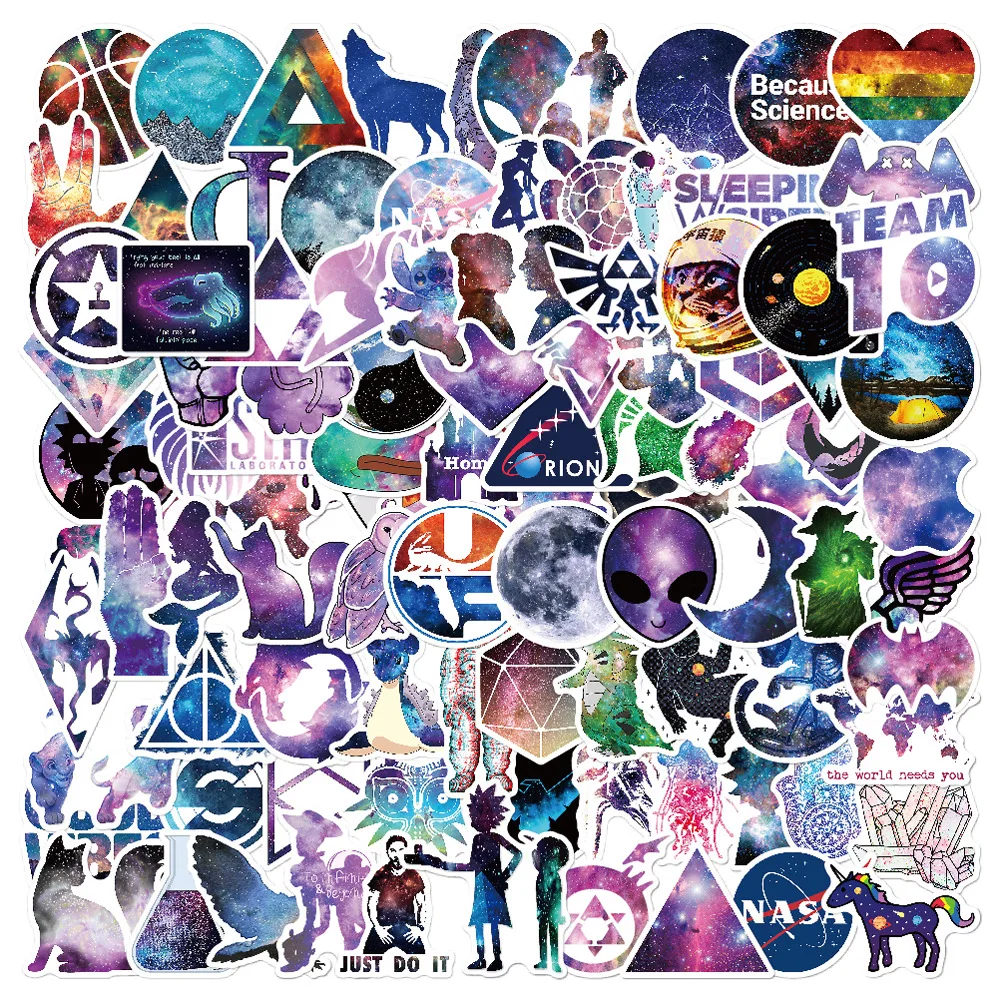 

100pcs Non-repeating Starry Sky Harajuku Style Graffiti Stickers