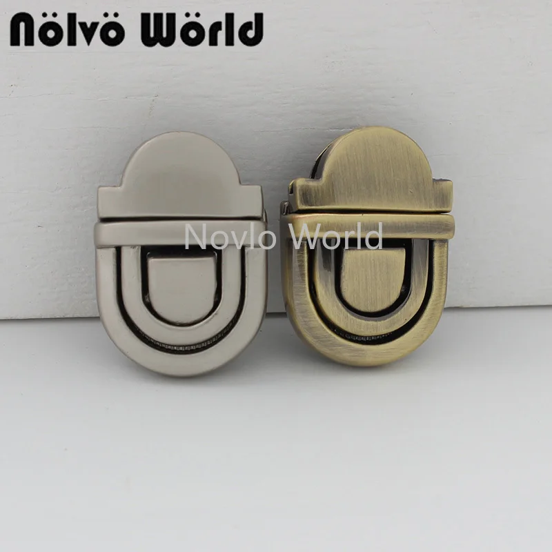 

5-20-50sets 6 colors 19*28mm pearl silver small tongue shape press lock for woman shoulderbag metal locks purse parts