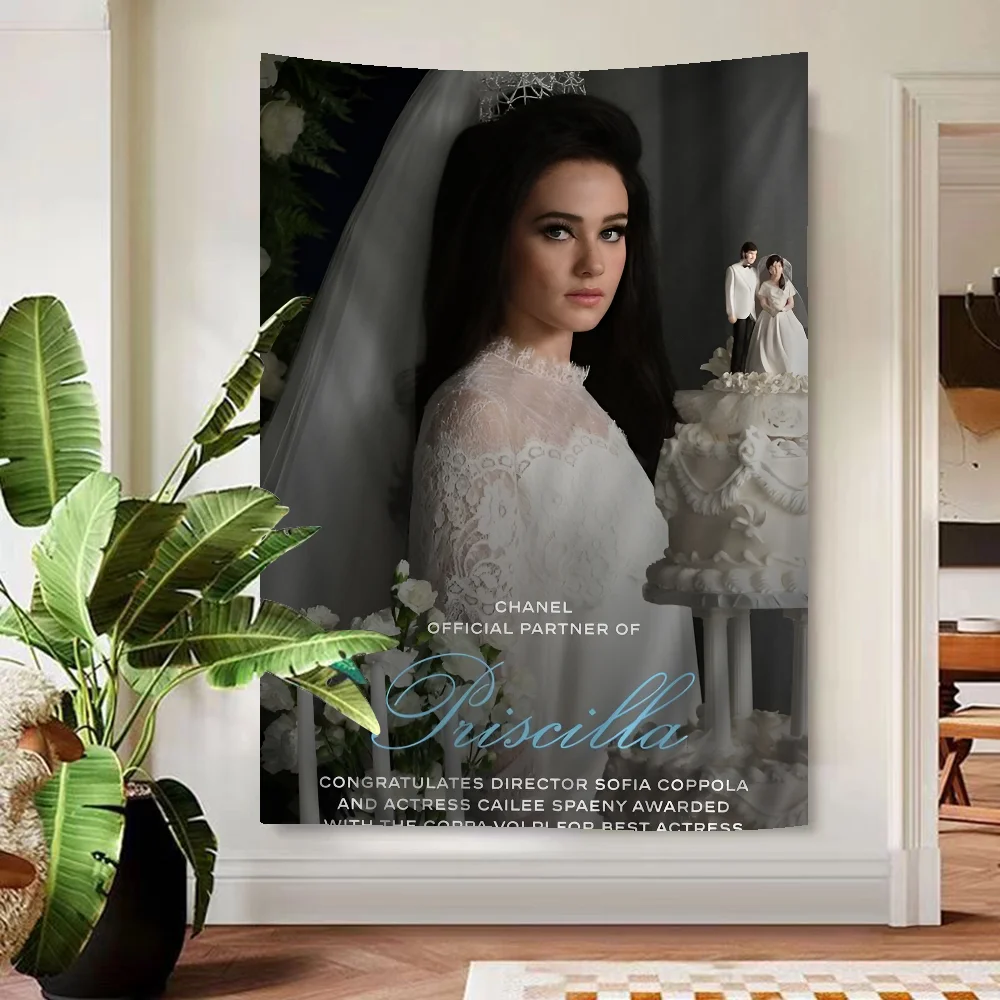 Priscilla 2023 New Movie Printed Large Wall Tapestry Art Science Fiction Room Home Decor Blanket