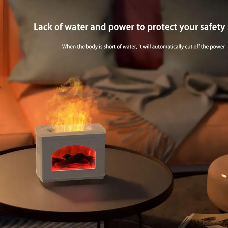 

Portable Cool Mist Usb Room 3D Fire Flame Mini Fireplace Humidifier Aroma Essential Oil Diffuser H2o Air Humidifier 2023