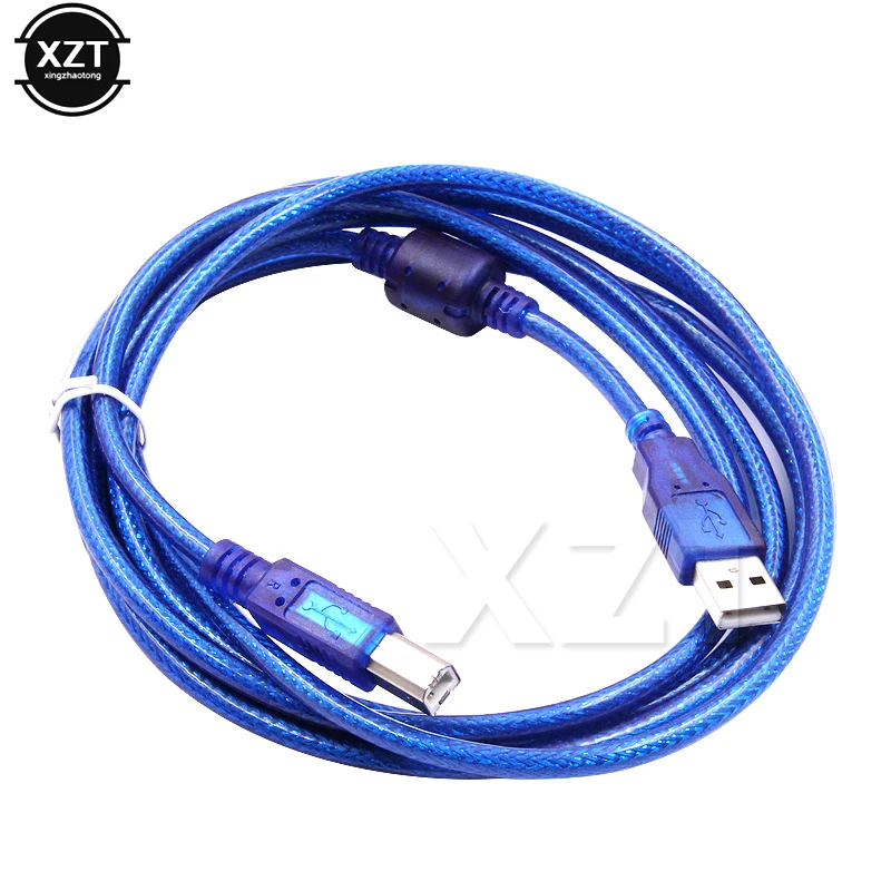 

Hot Sale USB 2.0 Printer Cable Type A Male to Type B Male Dual Shielding High Speed Transparent Blue 0.3M 0.5M 1M 1.5M 3M 5M