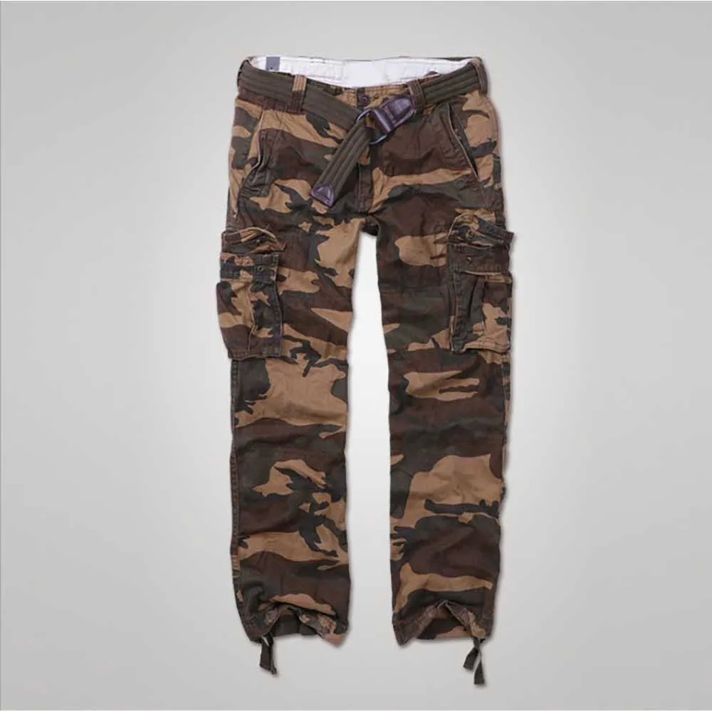 Fashion Camouflage Cargo Pants Men Casual Military Tactical Trousers Straight Loose Baggy Army Streetwear Cotton Pocket Clothing