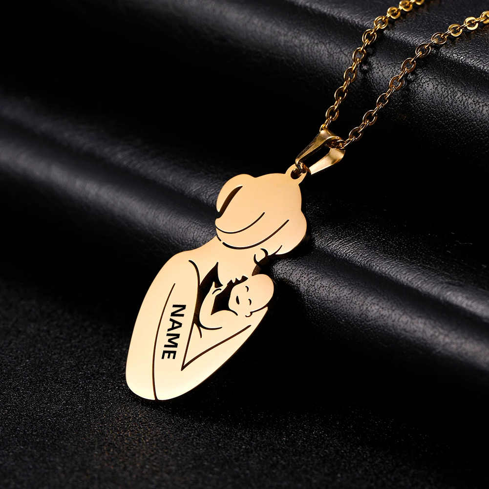 

Mother Day Gift Necklace Personalized Custom Name Family Baby Child Kid Birth For Mom Women Gold Color Stainless Steel Jewelry