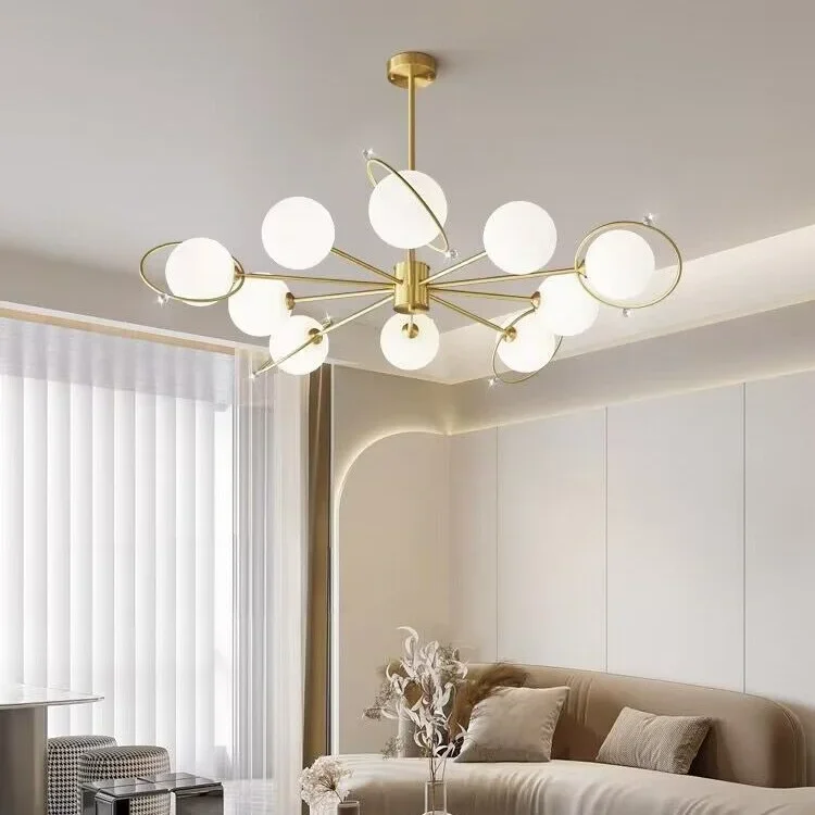 GHJUYIOL Light роскошный стиль полностью медный подвесной светильник для гостиной