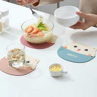 cartoon cat shaped tea mat cup holder mat coffee drinks drink silicon coaster hot drink stand insulated pad kitchen accessories