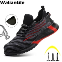 waliantile light weight safety shoes for men women construction anti smashing work shoes indestructible steel toe safety sneaker