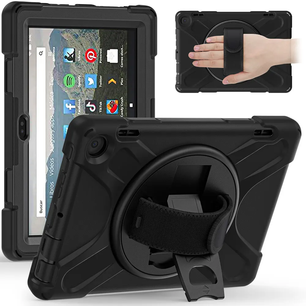 

Чехол для планшета kindle Fire HD 8 2022 12th HD8 Plus, сверхпрочный чехол с ручным/плечевым ремнем для Fire HD 8 2020 10th 8th 2018