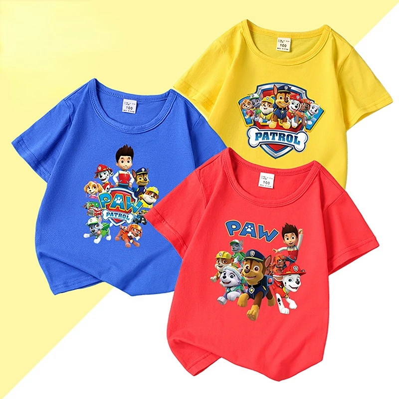 

Paw Patrol Toys Children's Short-sleeved Children's Clothing Cotton Half-sleeved Baby Cartoon Summer T-shirt Casual Top