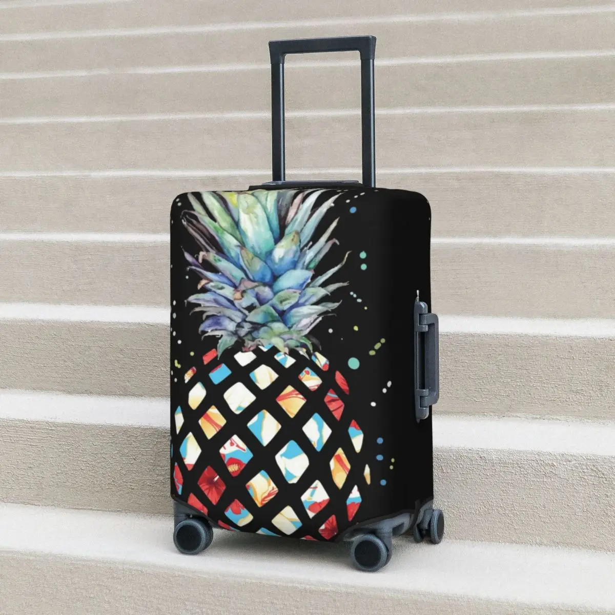 

Hawaiian Pineapple Flowers Suitcase Cover Fruit Travel Vacation Practical Luggage Accesories Protector