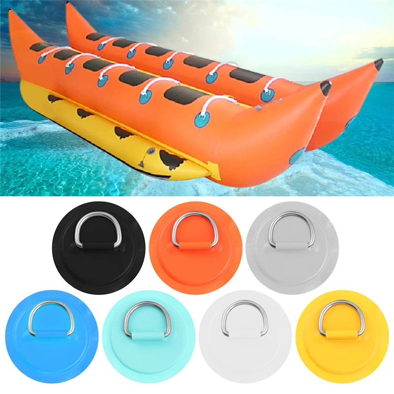 

Surfboard Dinghy Boat PVC Patch Stainless Steel D Ring Pad for Inflatable Boat Raft Dinghy Canoe Kayak Surfboard SUP Tie Down