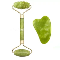 facial massage roller guasha board double heads jade stone face lift body skin relaxation slimming beauty neck thin lift