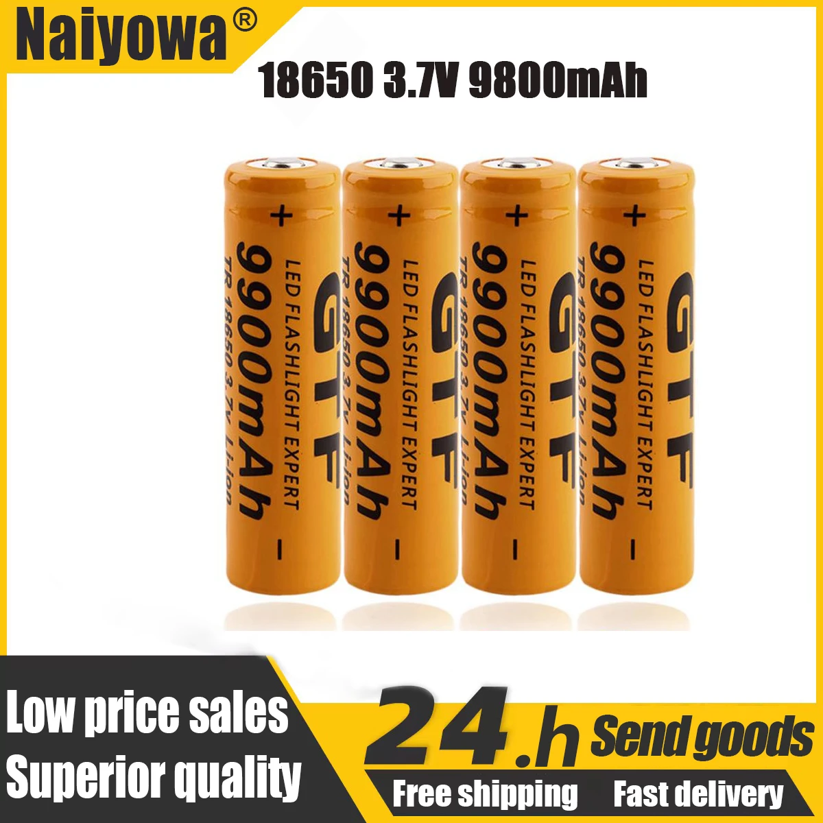 

18650 Battery High Quality 9900mAh 3.7V 18650 Li-ion batteries Rechargeable Battery For Flashlight Torch + Free shipping 18650