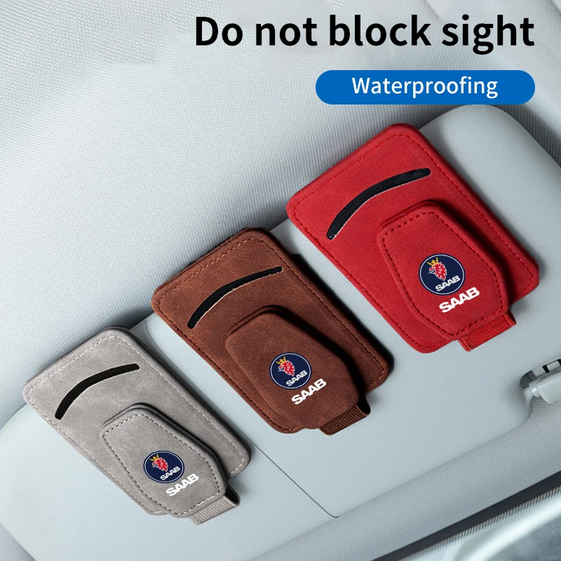 Держатель для солнцезащитного козырька кожаный органайзер карт держатель очков