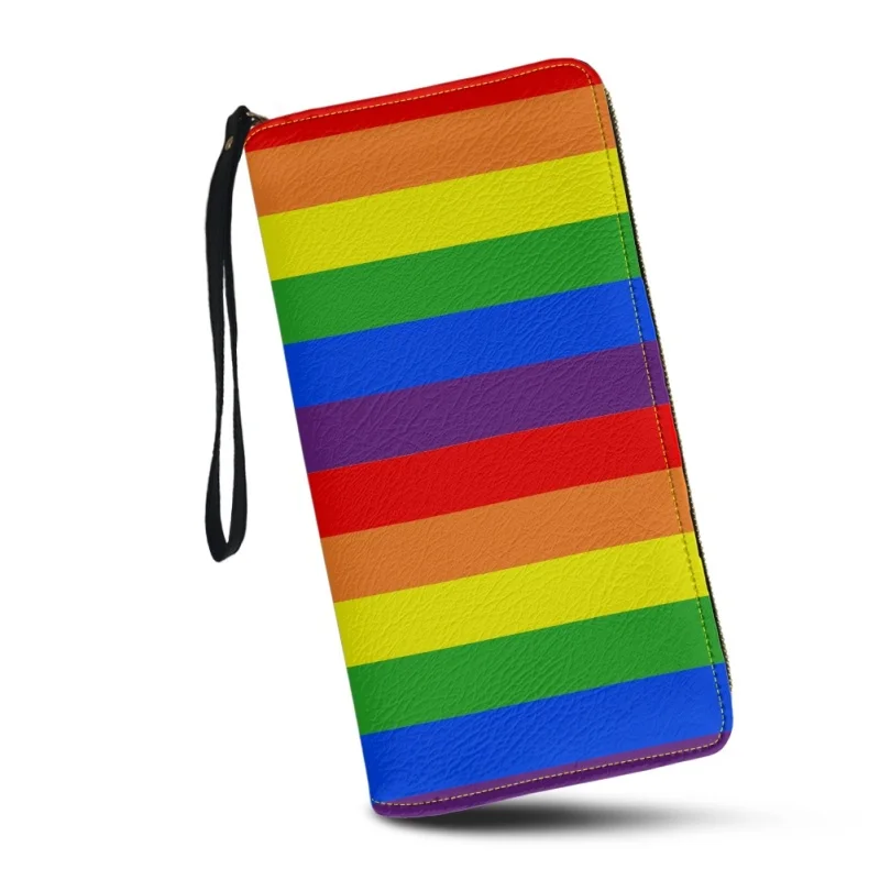Belidome Rainbow Pride Wristlet Clutch Cell Phone Wallet for Women's PU Leather Card Holder Multi Card Organizer Wallets Purse